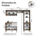 Ver imagem 4 de Cozinha Compacta Lille 7 Portas 2 Gavetas MDP 225cm Rustic Branco Madesa
