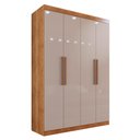 Ver imagem 1 de Guarda-roupa Solteiro 4 Portas 3 Gavetas Espanha - Mais Móveis Cinamomo/offwhite