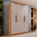 Ver imagem 2 de Guarda-roupa Solteiro 4 Portas 3 Gavetas Espanha - Mais Móveis Cinamomo/offwhite