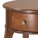 Ver imagem 2 de Mesa Lateral Redonda em Madeira com 1 Gaveta e Prateleira 1035 Linz Móveis - Imbuia Glazer