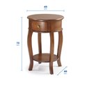 Ver imagem 4 de Mesa Lateral Redonda em Madeira com 1 Gaveta e Prateleira 1035 Linz Móveis - Imbuia Glazer