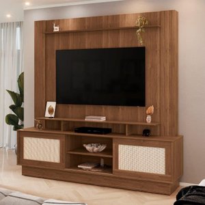 Home Estante An para Tv até 55'' Polegadas Cor Nogueira / Off
