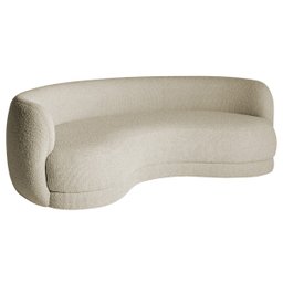 Sofá Curvo 2 Lugares Sala de Estar Recepção Noruega 150cm Bouclé - Doce Sonho Móveis Sala de Estar,h - 1