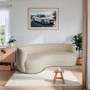 Ver imagem 2 de Sofá Curvo 2 Lugares Sala de Estar Recepção Noruega 150cm Bouclé - Doce Sonho Móveis Sala de Estar,h