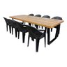 Jogo Mesa Industrial Diamond 2,20m e 8 Cadeiras Área Gourmet Movelaria Leal Mesa de Jantar Estilo In - 1
