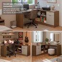 Ver imagem 7 de Escrivaninha em L para Computador Gamer Rustic/Crema Roma Madesa