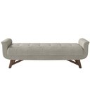 Ver imagem 7 de Puff Recamier Calçadeira 195cm Base Madeira Neville P02 Bouclé Cru - Mpozenato