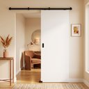 Ver imagem 1 de Porta Drywall Branca 70x210 + Kit Correr Preto de Sobrepor