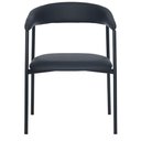 Ver imagem 3 de Kit 2 Cadeiras com Braço Chamonix Olivia Fratini Estofado Pu Preto Base Aço Carbono Preto