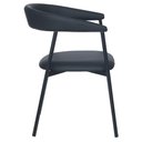 Ver imagem 4 de Kit 2 Cadeiras com Braço Chamonix Olivia Fratini Estofado Pu Preto Base Aço Carbono Preto
