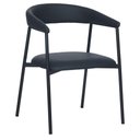 Ver imagem 2 de Kit 2 Cadeiras com Braço Chamonix Olivia Fratini Estofado Pu Preto Base Aço Carbono Preto