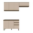 Ver imagem 2 de Cozinha Compacta Genius 7 Portas 2 Gavetas 100% Mdf Duna/cristal - Pnr Móveis