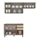 Ver imagem 3 de Cozinha Compacta Genius 7 Portas 2 Gavetas 100% Mdf Duna/cristal - Pnr Móveis