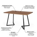 Ver imagem 3 de Mesa de Jantar Industrial Retangular 180x90cm 6 a 8 Lugares Rigo MDF Noronha - Straub Web