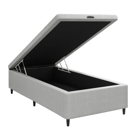 Base Cama Box Baú Solteiro para Colchão 88x188cm Multimóveis Cr35237 Cinza
