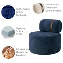 Ver imagem 4 de Poltrona Orgânica Moderna Decorativa para Sala Suede:Suede Azul