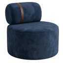 Ver imagem 2 de Poltrona Orgânica Moderna Decorativa para Sala Suede:Suede Azul
