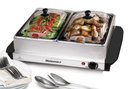 Ver imagem 1 de Elite Gourmet Servidor de Buffet Duplo 2x2.5qt Aço Inox, 5qt com Controle de Temperatura