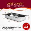 Ver imagem 3 de Elite Gourmet Servidor de Buffet Duplo 2x2.5qt Aço Inox, 5qt com Controle de Temperatura