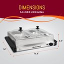 Ver imagem 6 de Elite Gourmet Servidor de Buffet Duplo 2x2.5qt Aço Inox, 5qt com Controle de Temperatura