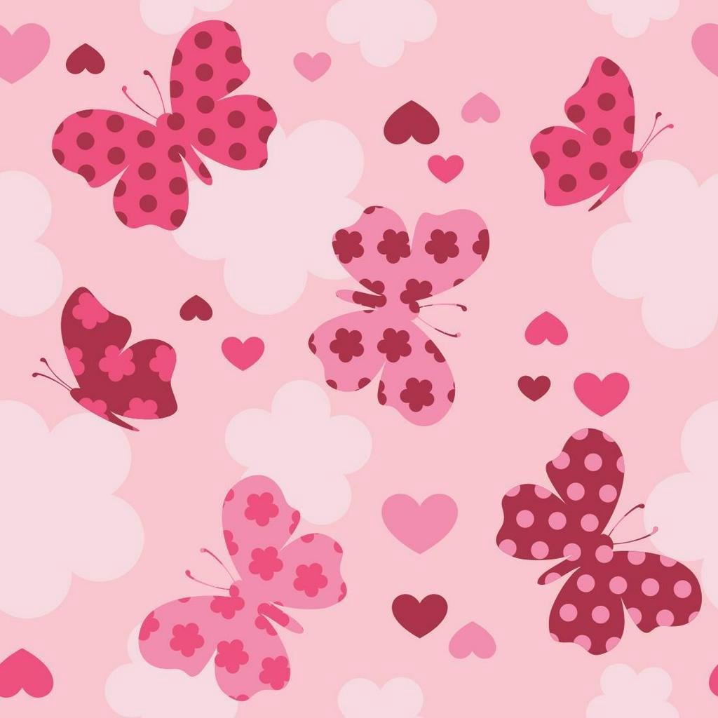 Papel de Parede Adesivo Borboleta Rosa 1912 Rolo 0,58x3M - 1