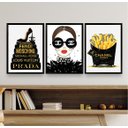 Ver imagem 1 de Kit 3 Quadros Fashion Marcas Famosas Mulher livros 24x18cm - com Vidro:madeira Branca