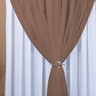 Cortina Voil Com Forro Microfibra Sala E Quarto 10,00 x 2,80 Branco/Marrom - 2