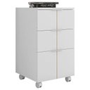 Ver imagem 2 de Kit Home Office com Gaveteiro e Mesa 136cm Cubic Branco Louro Freijó - Caemmun