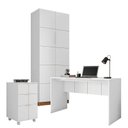 Ver imagem 1 de Kit Home Office com Gaveteiro e Mesa 136cm Cubic Branco Louro Freijó - Caemmun