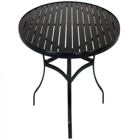 Mesa com Tampo Ripado de 120 Cm em Alumínio Preto
