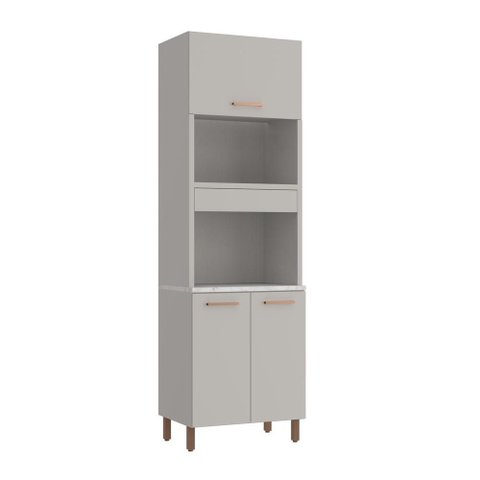 Torre Quente 2 Fornos 3 Portas 230x70 cm Valência Cinza 100% MDF Casamia