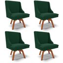 Ver imagem 1 de Cadeira Sala de Jantar Giratória Mm35 Kit 4 Liz Bouclê Verde D03 - D’Rossi