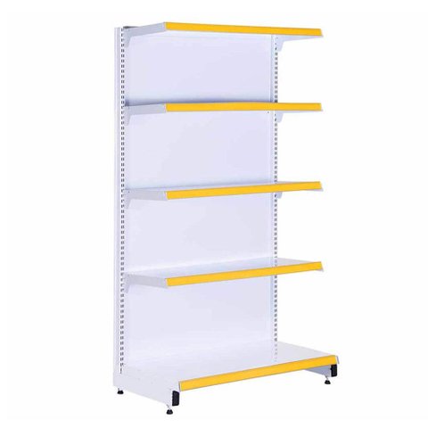 Gôndola Prateleira Supermercado 5 Níveis 40x30 New Plus 1,70m Parede Inicial Amarelo - SA Gô