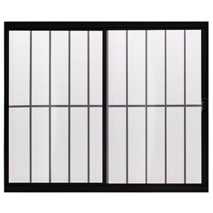 Janela de Alumínio 02 Folhas com Grade Preto Fit - 100x100