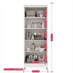 Armário Multiuso 2 Portas com Chave Master Móveis Imop - 5