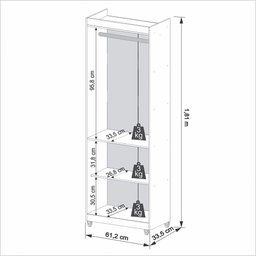 Armário Multiuso 2 Portas com Chave Master Móveis Imop - 8