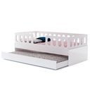 Ver imagem 2 de Cama Infantil Lara Solteiro com Cama Auxiliar Branco - Baby Mobília - Branco