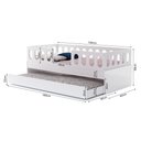 Ver imagem 3 de Cama Infantil Lara Solteiro com Cama Auxiliar Branco - Baby Mobília - Branco