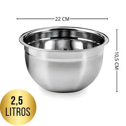Tigela Inox Bowl Multiuso Profissional 22cm - 3
