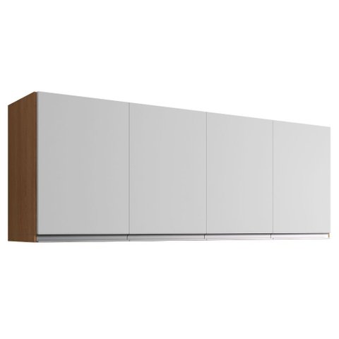 Armário Aéreo Andréia 160 Cm 4 Portas Amendoa Branco Ajl
