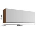 Ver imagem 2 de Armário Aéreo Andréia 160 Cm 4 Portas Amendoa Branco Ajl