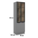 Ver imagem 3 de Paneleiro de Cozinha 70cm com Iluminação e com Rodapé 2 Portas com Vidro Lumina
