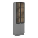 Ver imagem 2 de Paneleiro de Cozinha 70cm com Iluminação e com Rodapé 2 Portas com Vidro Lumina