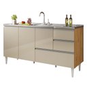 Ver imagem 2 de Balcão para Pia de 1,50 Mt Aracaju com Gavetão Carvalho Off White