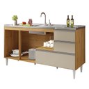 Ver imagem 3 de Balcão para Pia de 1,50 Mt Aracaju com Gavetão Carvalho Off White