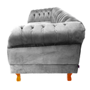 Ver imagem 3 de Sofá Chesterfield Capitonê 3 Lugares Duque 2M Suede Cinza Clássico Sala Recepção Barbearia