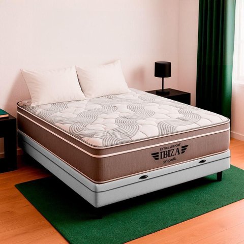 Cama Box Baú Viúvo Branco e Colchão Ibiza Molas Vstore