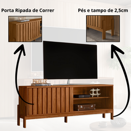 Rack Sala para Tv até 80 Polegadas Aurora:cinamomo Mel - 4