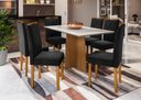 Ver imagem 3 de Conjunto Mesa Ana 160cm com 6 Cadeiras Isabela - Ipê / Off White / Vl07