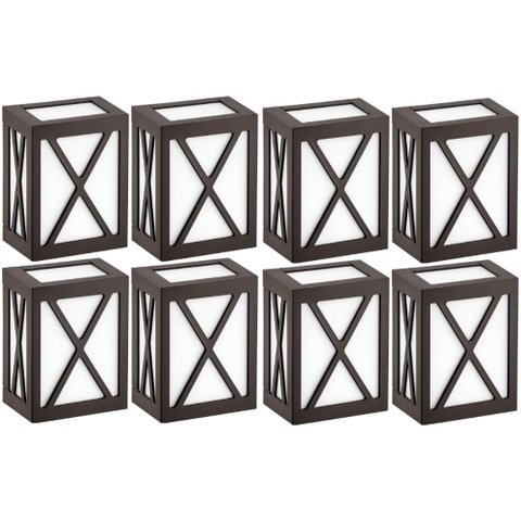 Kit 8 Luminárias Arandelas X Parede Marrom Interno Externo Onix Dital